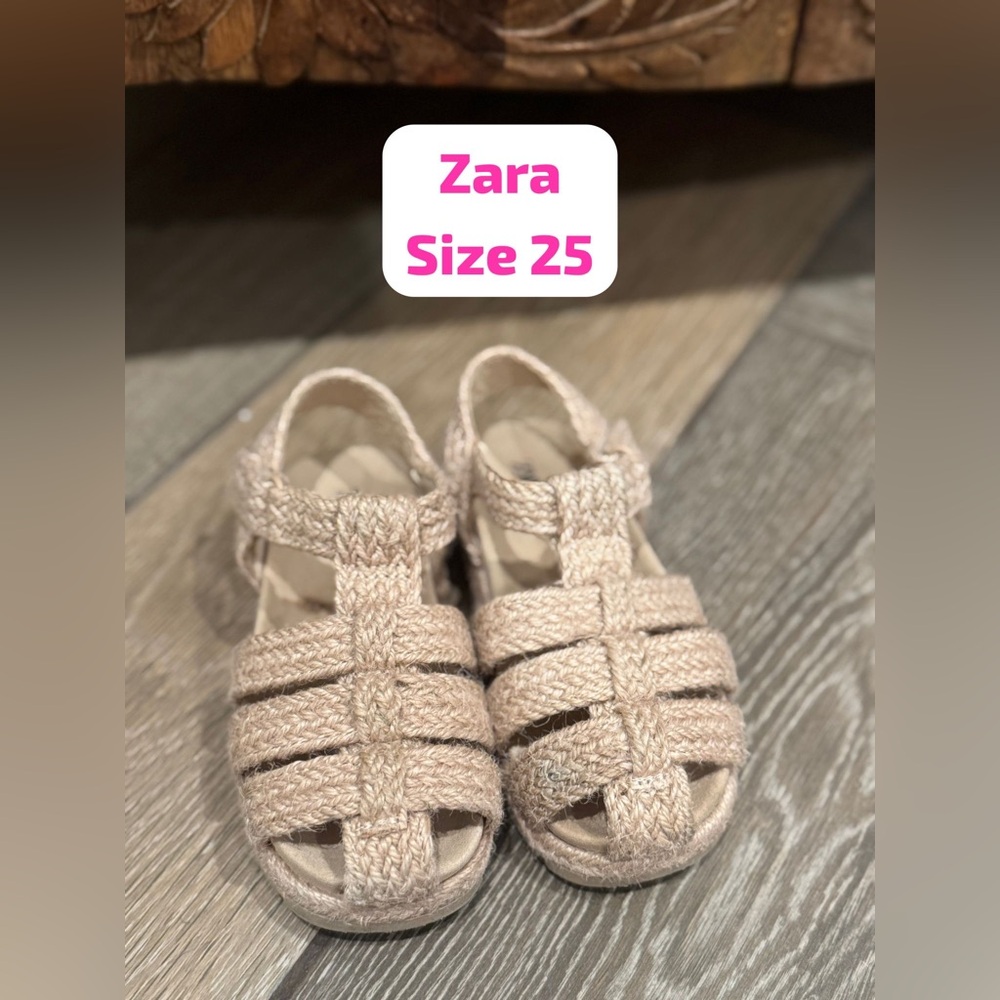 Zara Kids Beige Woven Sandals